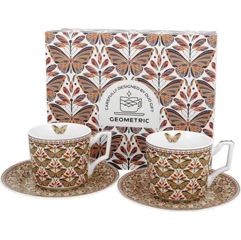 Šalek s podšálkem 120 ml espresso GEOMETRIC - Papilio - sada 2 ks