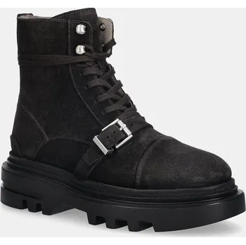 Dámské kozačky Semišové boty AllSaints Astrid Suede Boot dámské, hnědá barva, na platformě, W004FD 89X, EUR 41