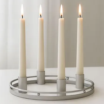 Vánoční svícen ROSA Adventní kulatý svícen Daminn stříbrný