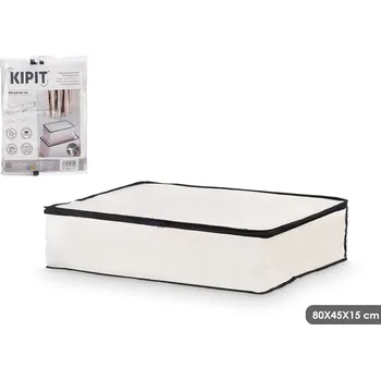 Úložný box Arte Regal Textilní úložný box na uschování oblečení a ložního prádla, WHITE KIPIT, 80x45x15, bílý