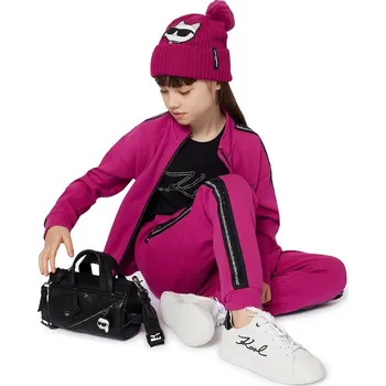 Dětské tepláky Karl Lagerfeld růžová barva, s aplikací, Z30596 Z30596.114.150 42X, vel. 150