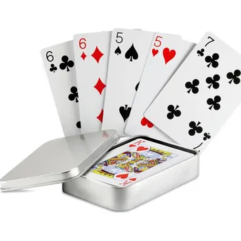 Poker Hrací karty v plechovce 15 bez potisku bez potisku