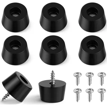 Nábytkové kování Interex Sada 8 ks gumových kluzáků se šroubem 8 mm / Černý