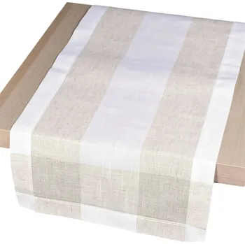 ubrus Forbyt Ubrus celoroční, Elegantní se lnem, bílo béžový Ubrusy: 40 x 90 cm