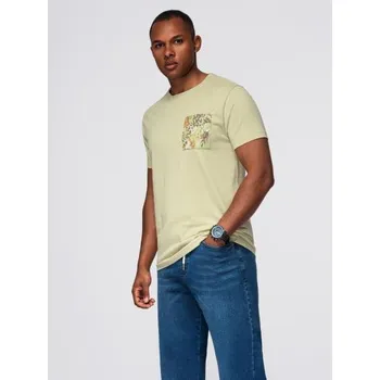 Pánské tričko Pánské bavlněné tričko s potištěnou kapsou – světle šedé V2 OM-TSPT-0227