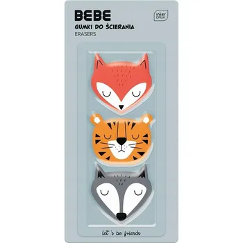 Pryž Guma na gumování Interdruk – bílá, odstíny šedé a stříbrné, odstíny žluté a zlaté, oranžová, vícebarevná, 3 ks