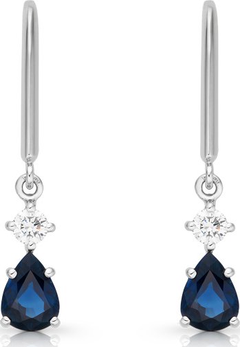 zlaté náušnice se safíry 1.48ct s IGI certifikáty