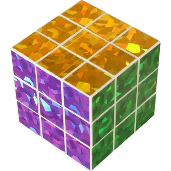 Hlavolam Hra Hlavolam (Rubikova) magická kostka 6,5cm metalická třpytivá 3x3x3