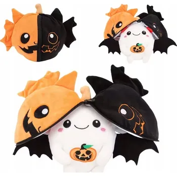 plyšák Plyšová Hračka na Halloween Plyšová Dýně s Netopýrem Oranžová