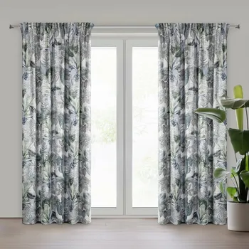 Závěs ArtFir Závěs DAVOS 2 P | bílá/zelená 140 x 270 cm