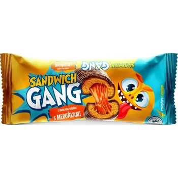 Sandwich Gang s ovocnou náplní s meruňkami v tmavé polevě