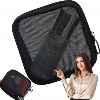 Cestovní taška Kosmetyczka podróżna podręczna przezroczysta na tekutiny do letadla, černá