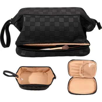 Kosmetická taška ABIUDENG Dámská Kosmetická Taška Vodotěsný Organizér Černá