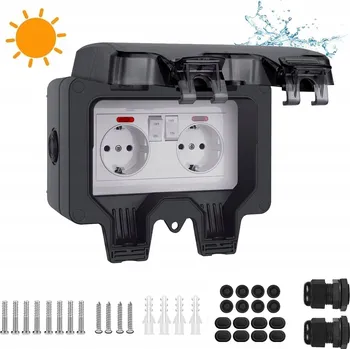 Elektrická zásuvka Elektrická Zásuvka hermetická Adelid černá