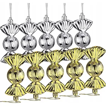 Vánoční dekorace 10 ks vánočních ozdob, cukrové vánoční baňky na stromeček