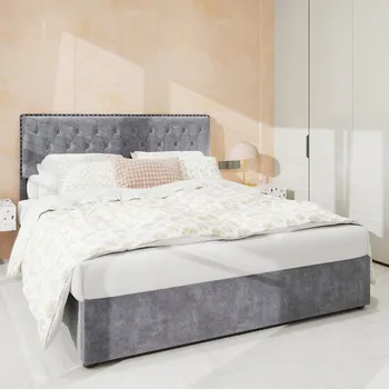 Postel Jednolůžková dřevěná postel Arhatreya 160x200 cm šedá