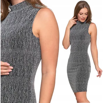 Dámské šaty MORAJ dámské midi šaty bez rukávů, koktejlové, lesklé, stříbrné S