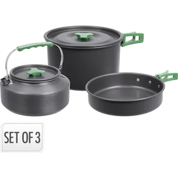 Hrnec nádobí CAMPING sada 3díl.(hrnec,čajník,pánev) Al ČER 0.68 Kg MTA MAXMIX Sklad14 387190 (0.68 Kg Výška přepravní: 11,5 cm MTA MAXMIX Sklad14 387190)