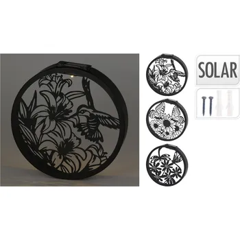 Zahradní dekorace dekorace na zeď kruh.solární LED pr.25x5cm kov.ČER 0.26 Kg MTA MAXMIX Sklad14 387157 ( MTA MAXMIX Sklad14 )