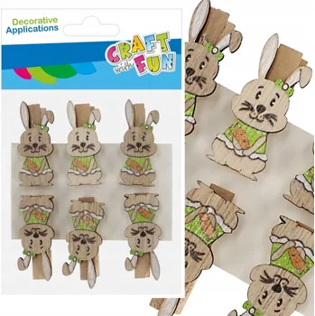 kreativní sada DEKORATIVNÍ DŘEVĚNÉ SPONKY ZAJÍČCI Velikonoce