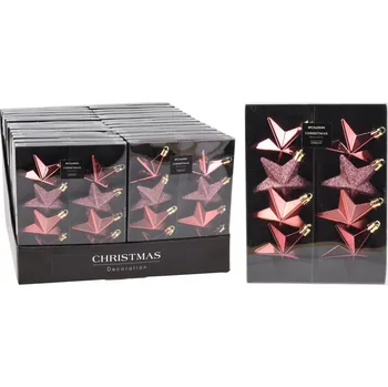 Vánoční dekorace ozdoba vánoční HVĚZDA 6,5cm RŮŽ mix (8ks) 0.03 Kg MTA MAXMIX Sklad14 386367 (0.03 Kg Šířka přepravní: 2,5 cm MTA MAXMIX Sklad14 386367)