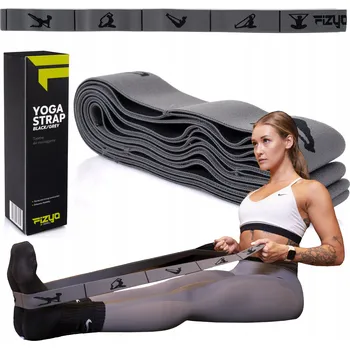 POPRAH NA JÓGU PRO STREČINK FIZYO PEVNÝ PÁS NA CVIČENÍ NOHOU STREČINK ŠEDÝ