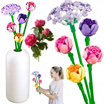 ostatní stavebnice Stavebnice PIVOŇKY A HORTENZIE Kytice Věčné květiny PUZZLE 3D ve VÁZE