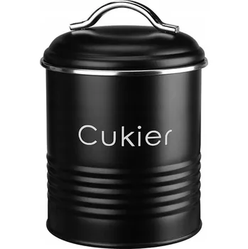 Dóza na potraviny Kovová dóza Galicja Alcano na cukr, černá