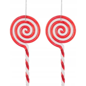 Vánoční dekorace Přívěsek na vánoční stromeček - sada ks Lízátko z cukru Plastová vánoční koule na vánoční stromeček