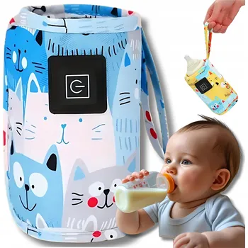 Ohřívač a sterilizátor USB OHŘÍVAČ LAHVÍ CESTOVNÍ NA MLÉKO PRO MIMINKA TERMO TAŠKA