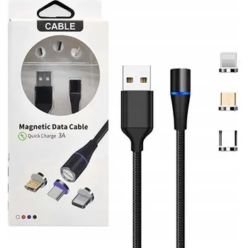 Datový kabel Kabel Webzi USB - USB typ C / microUSB / Lightning 1 m černý
