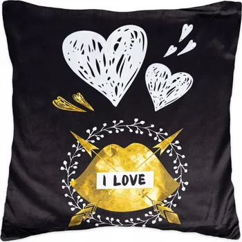 Povlak na dekorativní polštářek Povlak na polštář 40x40 Dekorativní Srdce Velur