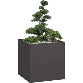 Truhlík OMAXI Truhlík černý 80x80x80 cm ocel 676634