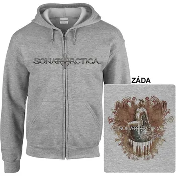 Pánská mikina Sonata Arctica - mikina s kapucí a zipem šedá