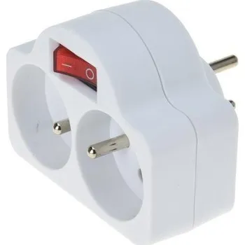 Elektrická zásuvka zásuvka rozdvojka (2 zásuvky + spínač ON/OFF) 0.09 Kg MTA MAXMIX Sklad14 385533 (0.09 Kg Šířka přepravní: 11 cm MTA MAXMIX Sklad14 385533)