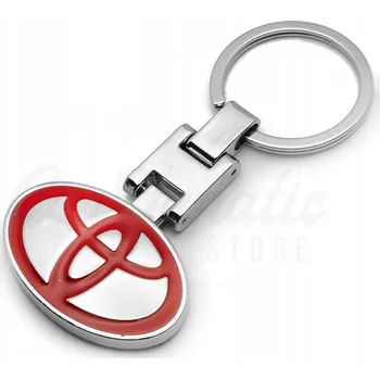 Přívěsek Na Klíče na klíče Toyota, kovová, chromovaná, červená