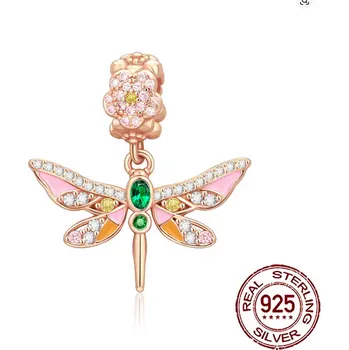 Korálek Prosperk Korálek na náramek zlatá vážka