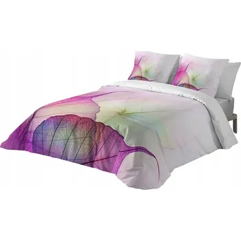 Povlečení POVLEČENÍ 160x200 + 2 POVLEČENÍ NA POLŠTÁŘ 70x80 BAVLNĚNÝ SATÉN - SOUPRAVA BAREVNÉ LISTY