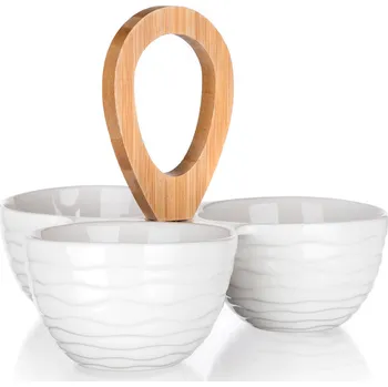 miska dělená 24x24x18cm porcelán/bambus BRILLANTE 1.12 Kg MTA MAXMIX Sklad14 267162 ( MTA MAXMIX Sklad14 )