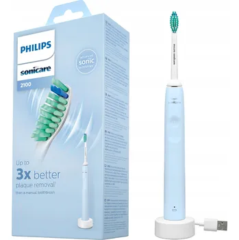 Elektrický zubní kartáček SONICKÝ KARTÁČEK ELEKTRICKÝ MODRÝ SONICKÝ ČASOVAČ PRO ČIŠTĚNÍ ZUBŮ