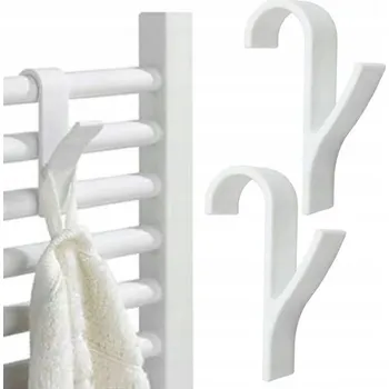 Věšák Bílý háček na zavěšení, plast, bez vrtání, 2 ks