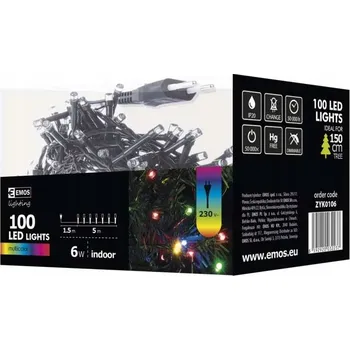 Vánoční dekorace Vánoční osvětlení na stromeček Emos pro vnitřní použití, 5 m, 51 - 100 světýlek