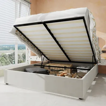 Postel Jednolůžková dřevěná postel Arhatreya 140x200 v odstínech béžové