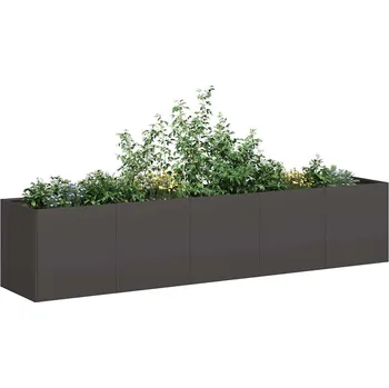 Truhlík OMAXI Květináč černý 200 x 40 x 40 cm, ocel válcovaná za studena 675651