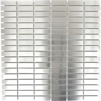 Obklad KOVOVÁ MOZAIKA, STŘÍBRNÁ DLAŽDICE CIHLA