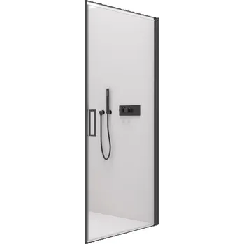 Cerano Porte, 1-křídlé sprchové dveře 80x195 cm, 8mm čiré sklo, černý profil, CER-CER-413486