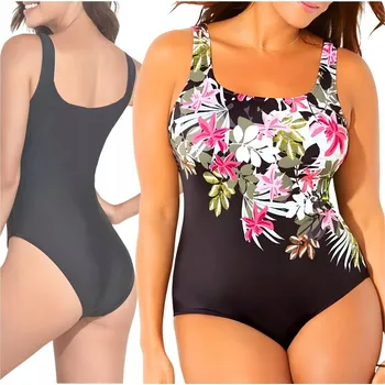 Dámské oblečení KVĚTINOVÉ PLAVKY PLUS SIZE, ZEŠTÍHLUJÍCÍ, L