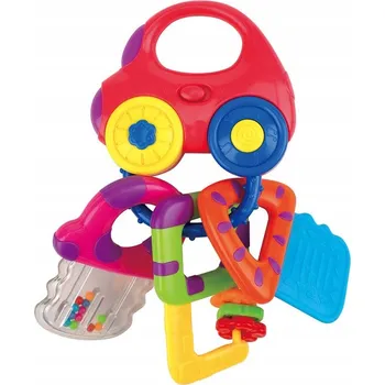 Hračka pro kojence Kousátko na prořezávání zoubků, senzorické, s chrastítkem K's Kids silikonové, vícebarevné