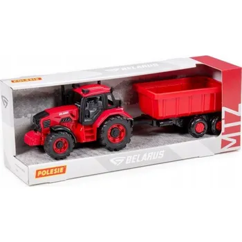 autíčko Traktor s přívěsem Polesie Belarus 91321 červený