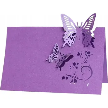Obraz Lesklé Jmenovky na Stůl s Motýly Fialové